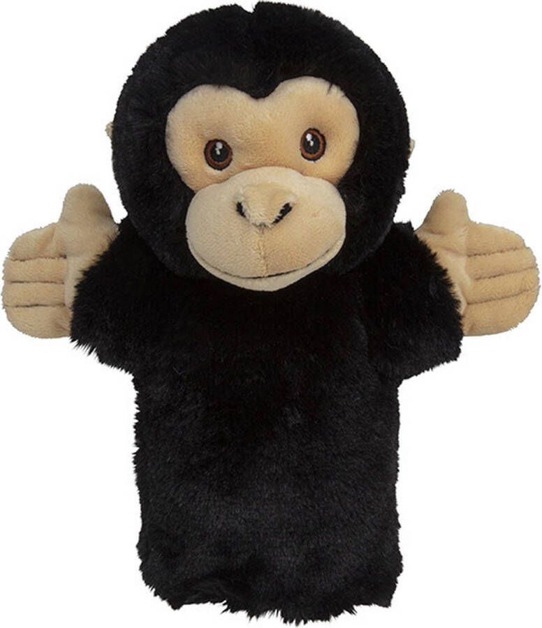 Nature planet Speelgoed Handpop chimpansee aap zwart 23 cm