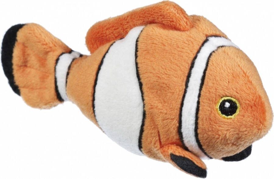 Nature Planet Tropische Clownsvis oranje wit 13 cm pluche dieren knuffels vissen Knuffel zeedieren