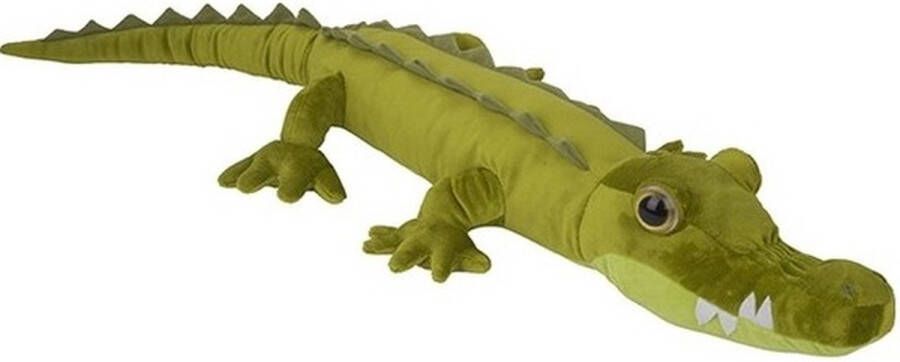Nature planet XL Pluche groene krokodil knuffel 110 cm Krokodillen wilde dieren knuffels Speelgoed voor kinderen