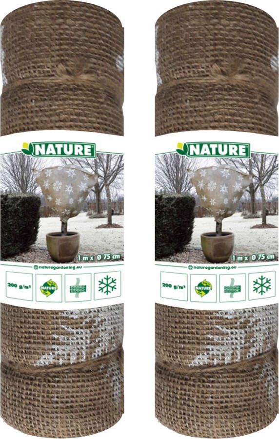 Nature plantenhoes jute 2x H100 x D75 cm l wintermotief anti-vorst planten beschermhoes