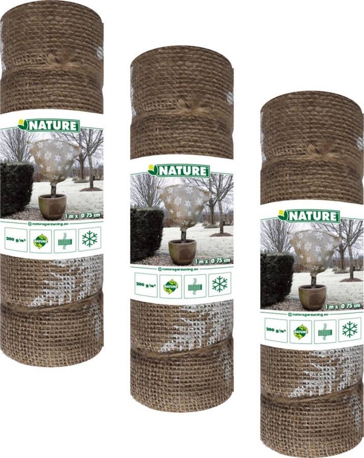 Nature plantenhoes jute 3x H100 x D75 cm l wintermotief anti-vorst planten beschermhoes