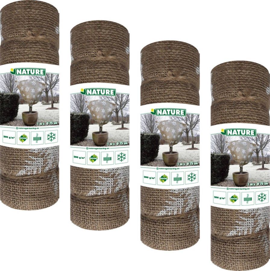 Nature plantenhoes jute 4x H100 x D75 cm l wintermotief anti-vorst planten beschermhoes
