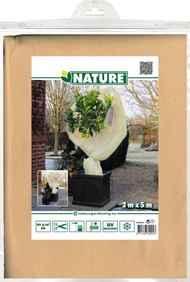 Nature plantenhoes XL 5 x 2 meter beige anti-vorst planten beschermhoes 500 x 200 cm