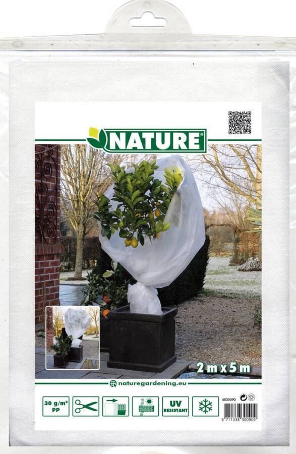 Nature plantenhoes XL 5 x 2 meter wit anti-vorst planten beschermhoes 500 x 200 cm