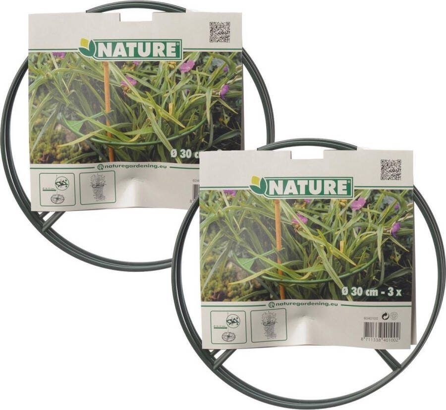 Nature Plantensteun Set 3 Ringen Groen Klim-En Geleide Artikel 2 x 0.5x30x30 cm