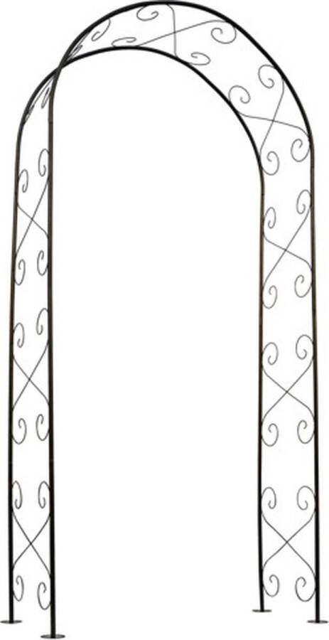 Nature Boogvormige Rozenboog Met Decoratieve Krullen Van Verzinkt Staal Met Zwarte Epoxycoating H230 X 100 X 37 Cm - Foto 4