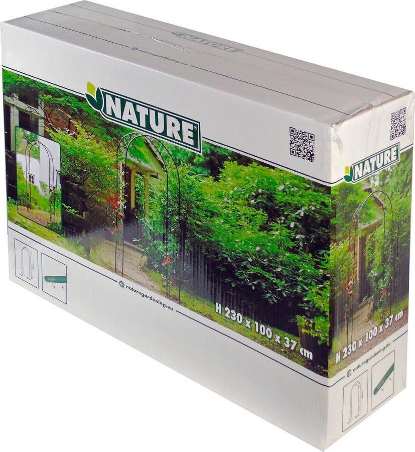 Nature Boogvormige Rozenboog Met Decoratieve Krullen Van Verzinkt Staal Met Zwarte Epoxycoating H230 X 100 X 37 Cm - Foto 1