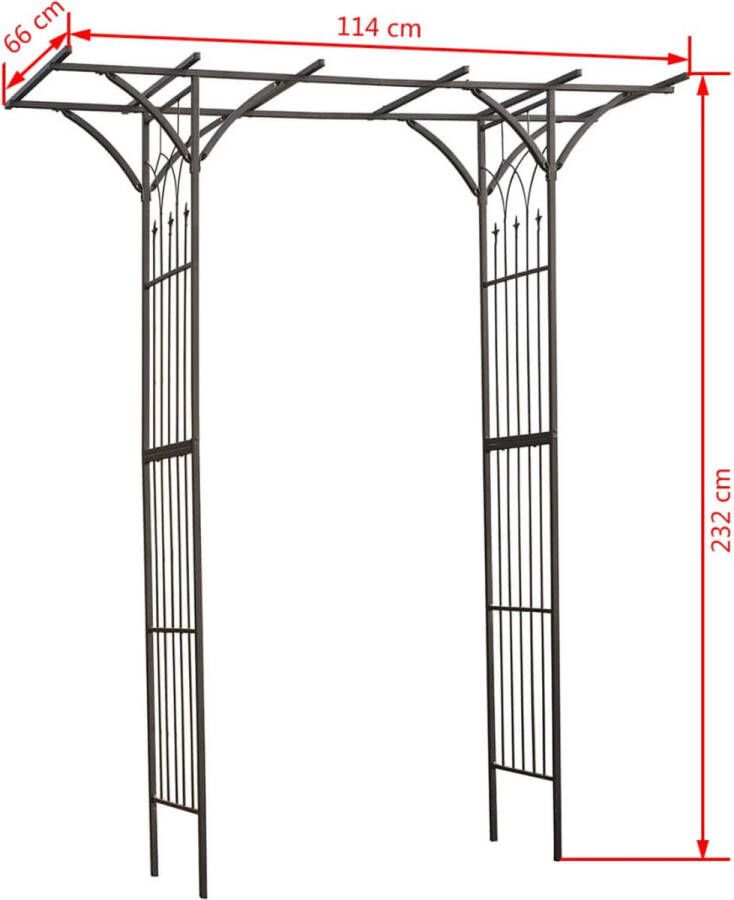 Nature Metalen rozenboog 'New Dawn' H 232 x 114 x 66 cm