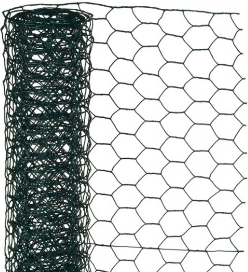 Nature Schermgaas 2x groen geplastificeerd staal 100 x 250 cm zeskantig maaswijdte 25 x 25 mm