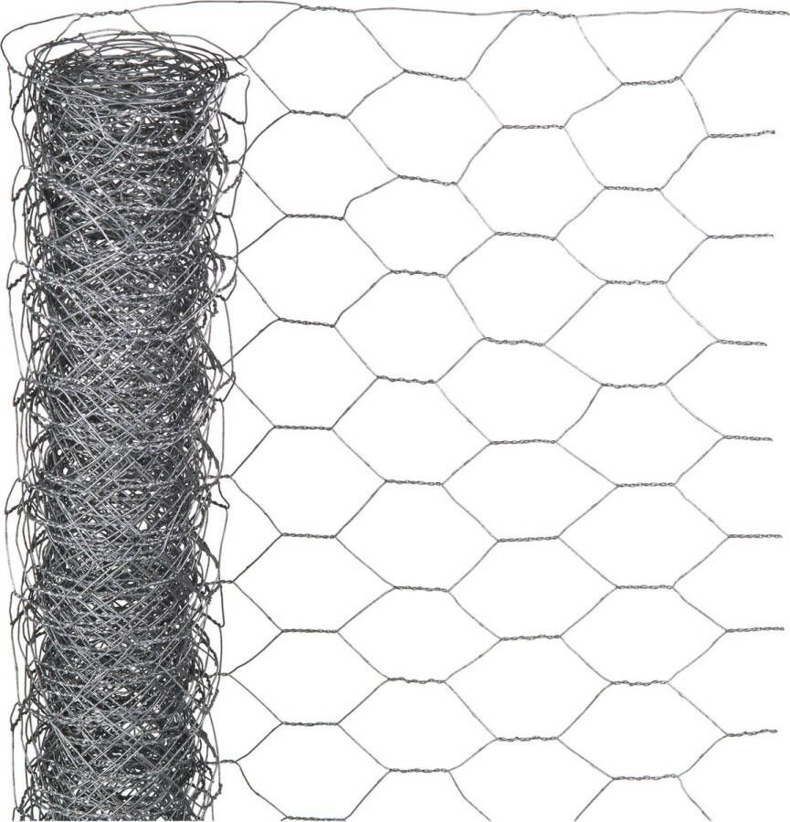 Nature Schermgaas grijs verzinkt staal 50 x 250 cm zeskantig maaswijdte 13 x 13 mm