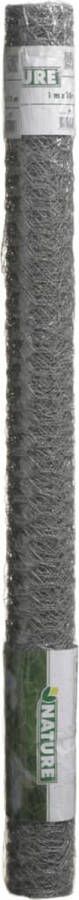 Nature Schermgaas grijs verzinkt staal 50 x 250 cm zeskantig maaswijdte 25 x 25 mm