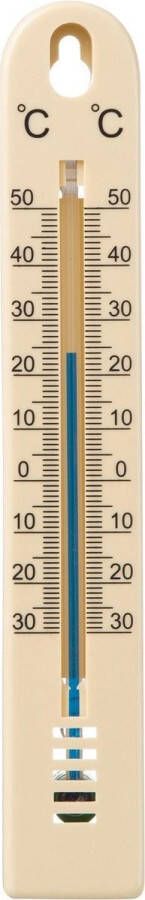 Ubbink Binnen buiten thermometer beige kunststof 3 x 17 cm Buitenthemometers Temperatuurmeters