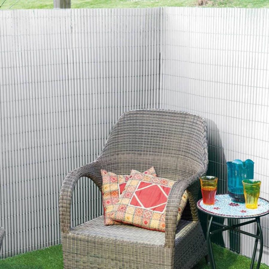 Nature Tuinscherm dubbelzijdig 1 x 3m PVC wit zeer goede afscherming