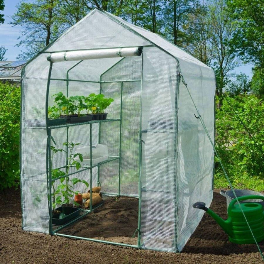 Nature Kas Tuinkas met bodemframe H195 x 140 x 140cm Groen
