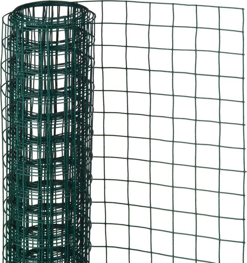Nature Schermgaas groen geplastificeerd staal 100 x 250 cm vierkant maaswijdte 25 x 25 mm Gaas