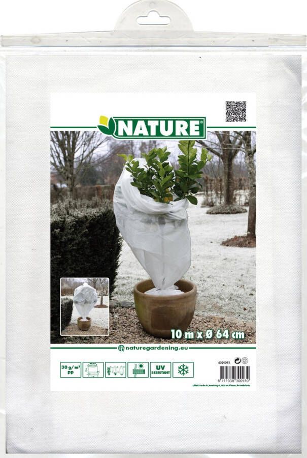 Nature Winterafdekvlies voor planten Ø64cm x 10m 30 g m² winterbescherming