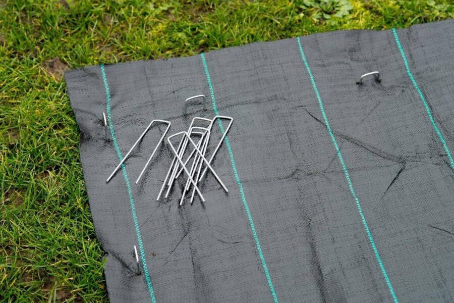 Nature Worteldoek gronddoekpennen 10x verzinkt metaal 20 x 12 cm gronddoeken bevestigen