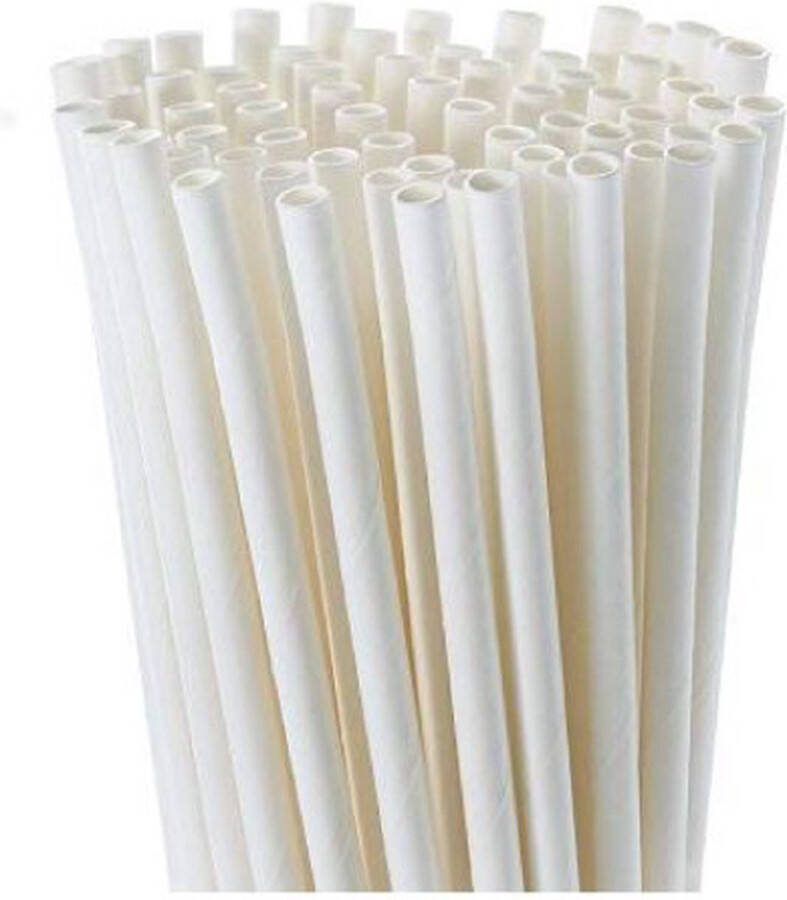 Natureko 5000 FSC papieren rietjes wit 230 x 8 Ø mm