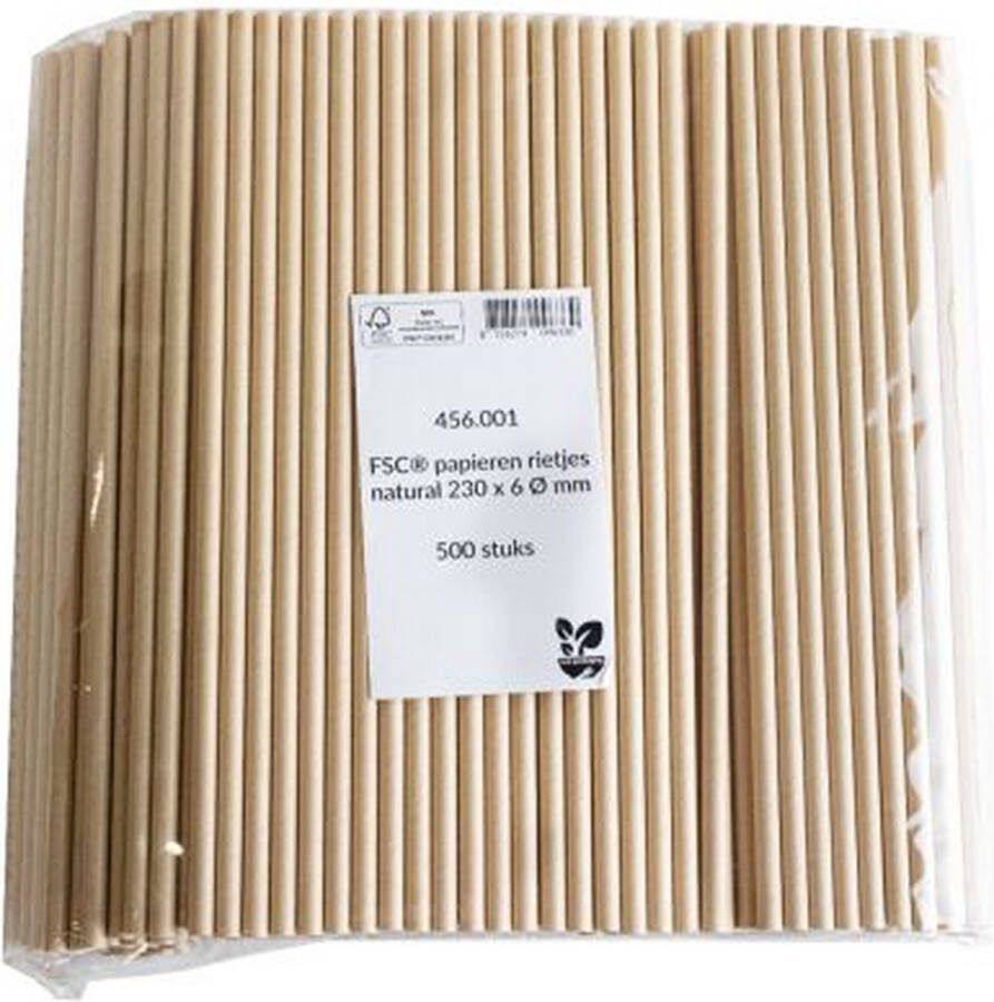 Natureko 5000 stuks FSC papieren rietjes natural 230 x 6 Ø mm