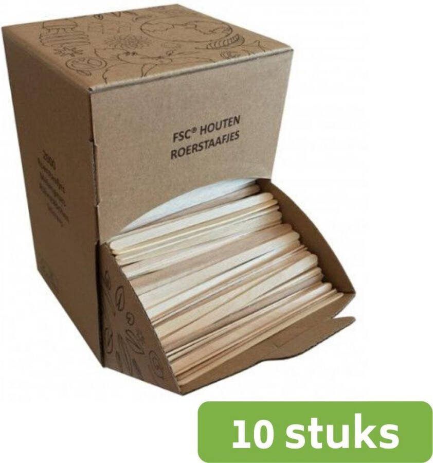 Natureko | Houten Roerstaafjes (FSC) 110mm | 10 dozen à 2000 stuks
