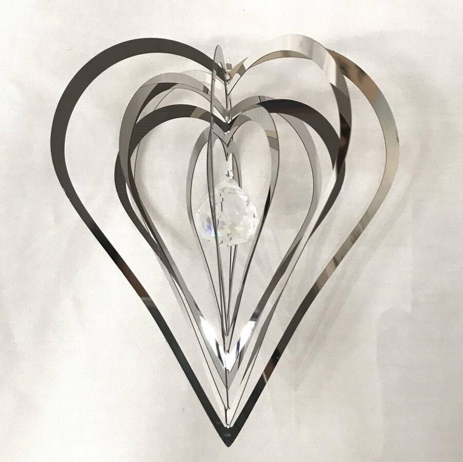 Nature's Melody Cosmo Spinner Heart Hart 1# roestvrij staal ca.13cm 5 windspinner