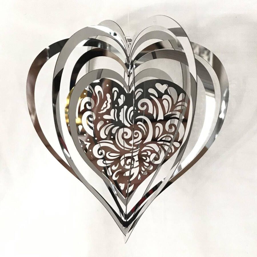 Nature's Melody Cosmo Spinner Heart hart 2# roestvrij staal ca.13cm 5 windspinner