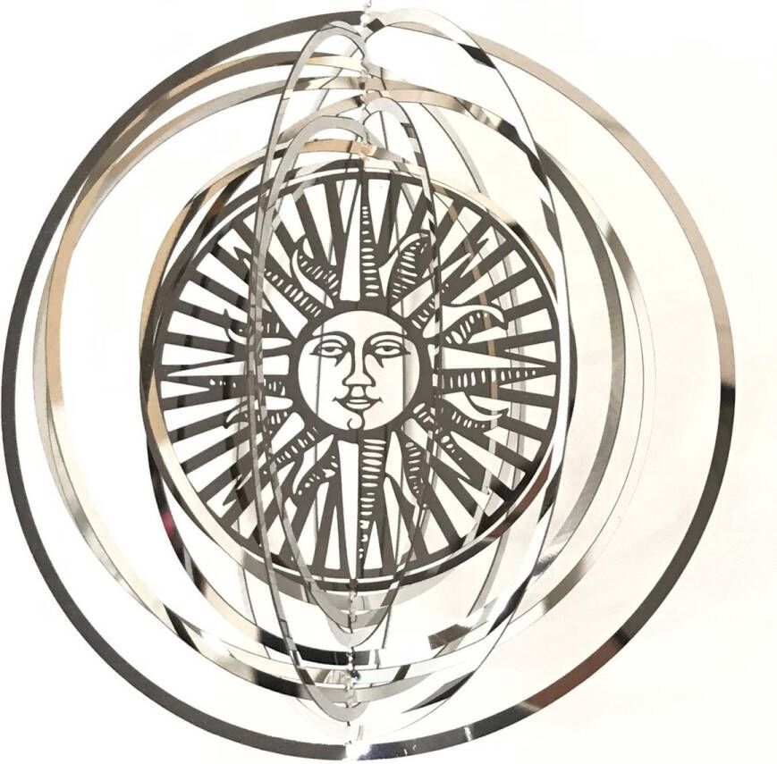 Nature's Melody Cosmo Spinner sun face Zon gezicht roestvrij staal ca.13cm 5 windspinner