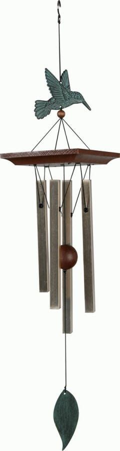 Nature's Melody Windgong Outdoor Windmobiel Windorgel Kolibrie 62cm Gestemde Klankbuizen Aluminium Brons