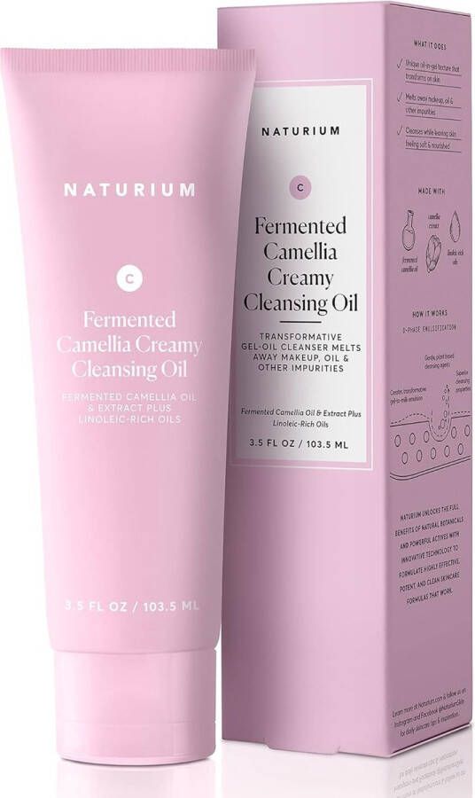 Naturium Camellia Creamy Cleansing Oil Fermented Camellia Oil & Extract Plus Linoleic-Rich Oils Reinigingsmiddel Reinigingsolie Make-up remover 103.5ml