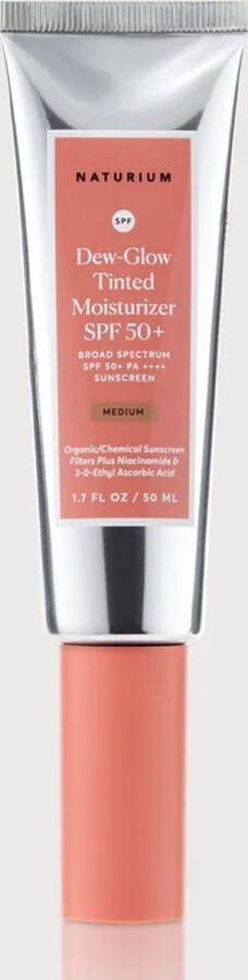 Naturium Dew-Glow Tinted Moisturizer Sunscreen Broad Spectrum Zonnebrand SPF 50+ Medium