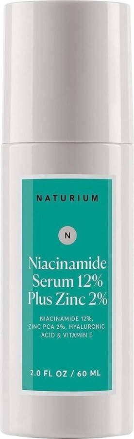 Naturium Niacinamide Face Serum 12% Plus Zinc 2% Vitamine E Hyaluronic Acid Donkere vlekken en poriën Hyperpigmentatie Littekens Acne 60ml