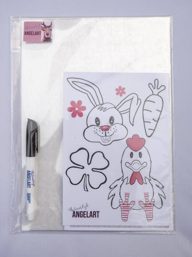 Natuurlijk Angelart 10x Krimpie Dinkie krimpfolie assortiment A4 permanent marker voorbeeldvel