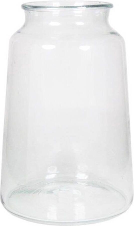 Natuurlijk Bloemen Bloemenvaas vaas glas transparant Trapeze vorm 24 x 35 cm