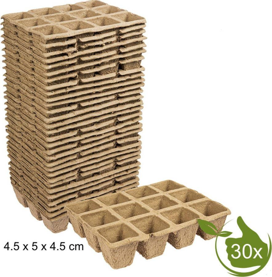 Natuurlijker leven Kweekpotjes Turfpotjes Papieren potjes 12 per tray 4.5x5x4.5cm 30 stuks