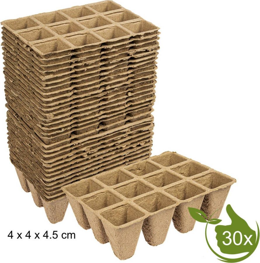 Natuurlijker leven Stekpotjes Kweekpotjes Turfpotjes Papieren potjes 12 per tray 4x4x4.5cm 30 stuks