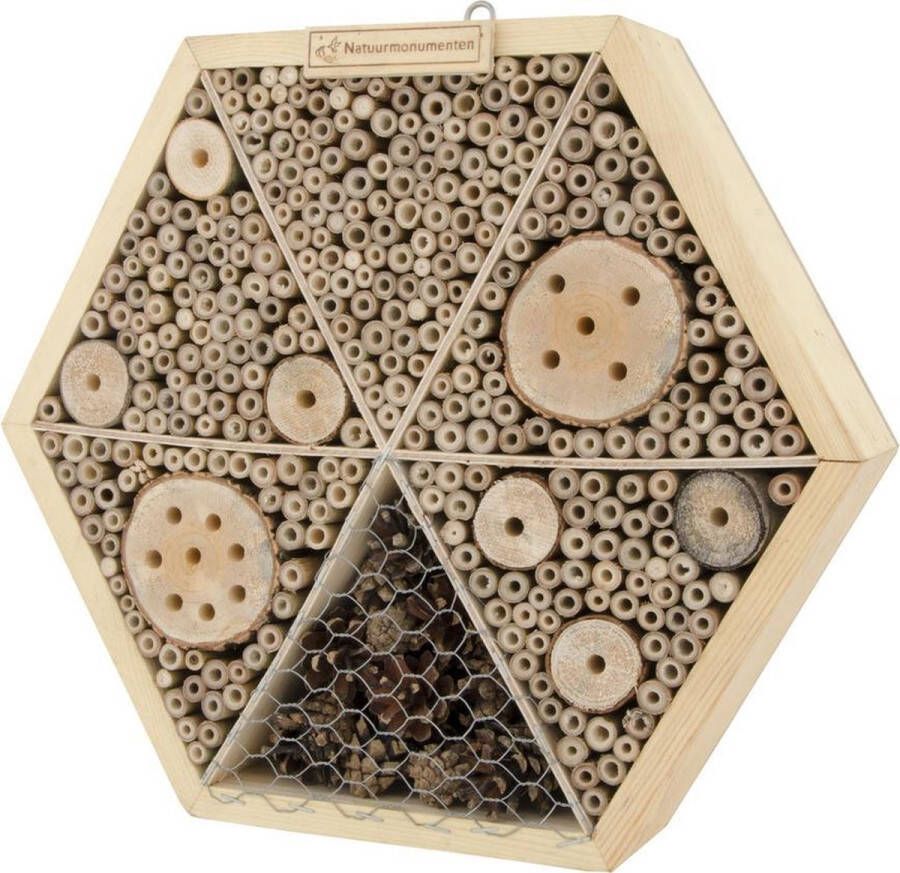 Natuurmonumenten Insectenhotel Suraj Large 8x34x34 cm Natuurlijk hout Bijen Insecten