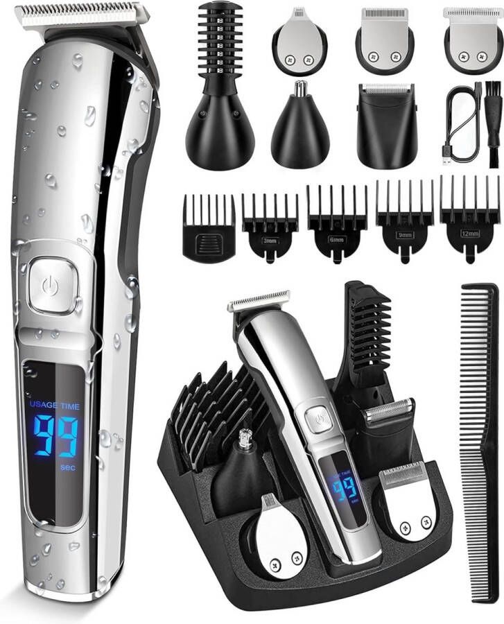 NatuurNook 6-in-1 multifunctioneel scheerapparaat Trimmer mannen Trimmer baard Neustrimmer Ontharingsapparaat Elektrische tondeuse- Epilator Draagbare Oplaadbaar Waterdicht