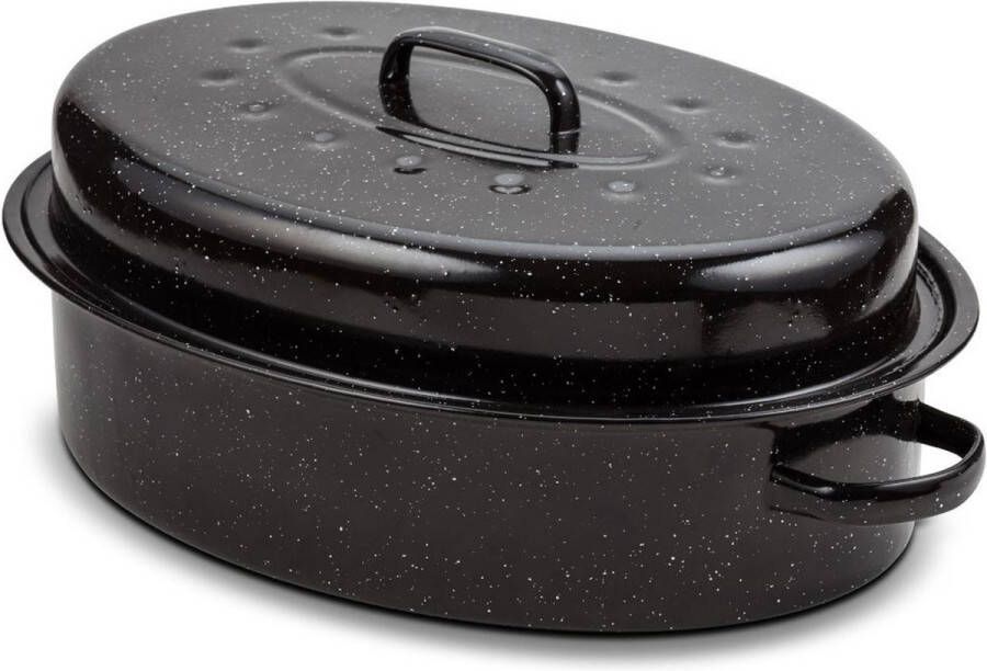Nava Braadslede Geëmailleerd met Deksel Ovaal 5 l 40x27 5x14 cm Ovenschaal Braadpan