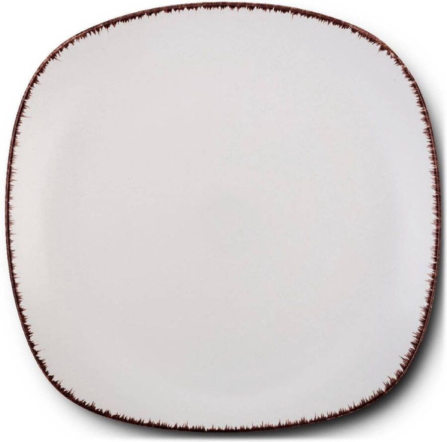 Nava Dessertbord Keramiek Vierkant SUGAR 20 cm Taart Bordjes Bord Ontbijtbord Borden