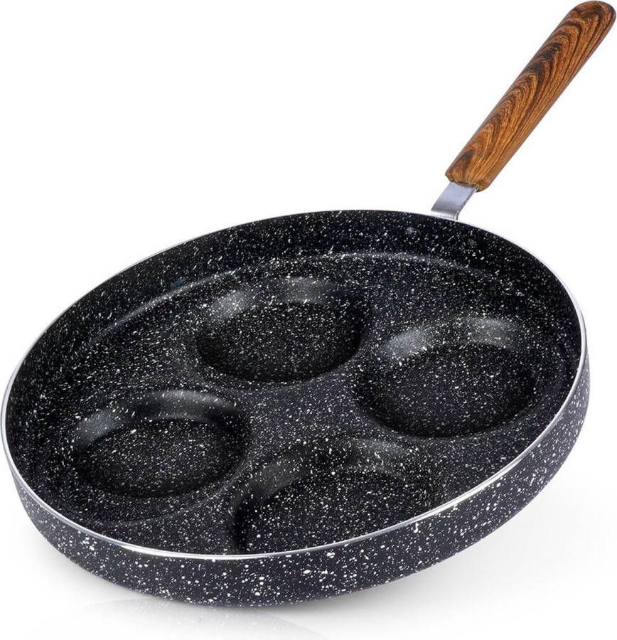 Nava Eierpan Graniet 4 Gaten NATURE 26 cm Omeletpan Egg Koekenpan Pannenkoekenpan Pancake Flensjespan