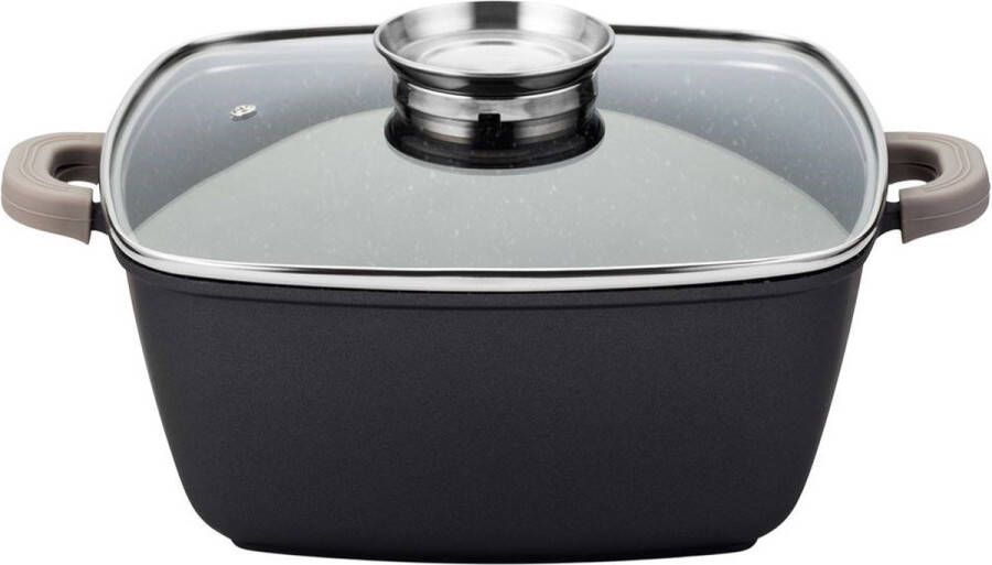 Nava Kookpan Graniet met Glazen Deksel FUNTZIO 24 cm 5 4 l Kookpot Soeppan