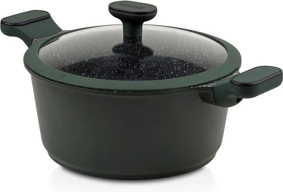 Nava Kookpan Graniet met Glazen Deksel IMPERIAL 28 cm 6 5 l Kookpot Soeppan