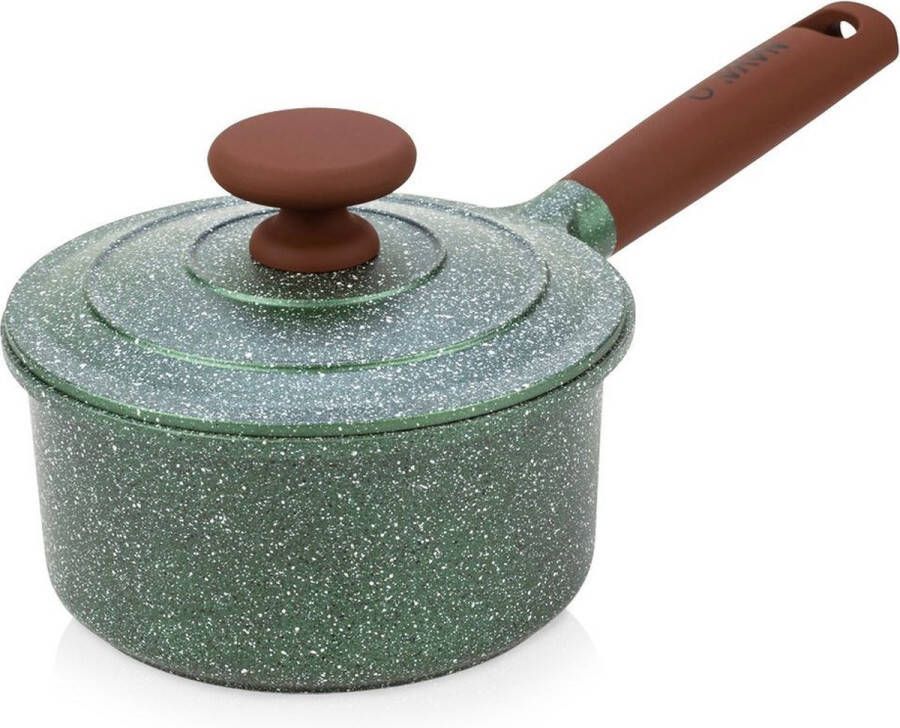 Nava Steelpan Graniet met Deksel OMEGA 16 cm 1 5 l Sauspan Kookpan Kookpot Soeppan