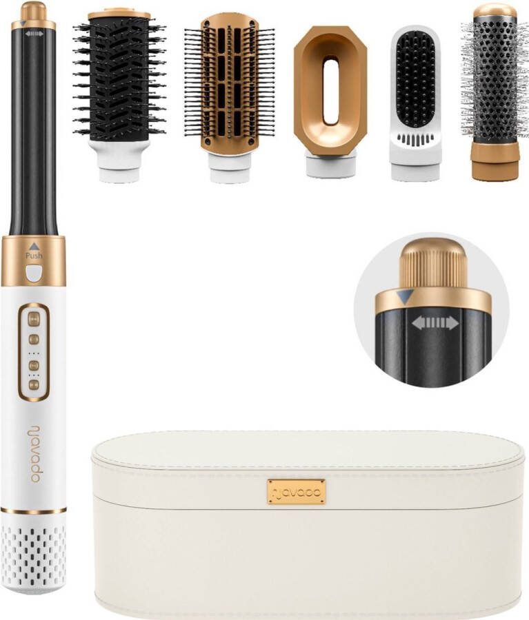 Navado Easystyler Pro Airstyler krultang 6-in-1 Multistyler Föhn Haarstyler Met Coldshot Hairwrap Föhnborstel Haardroger Krulborstel en Stijlborstel
