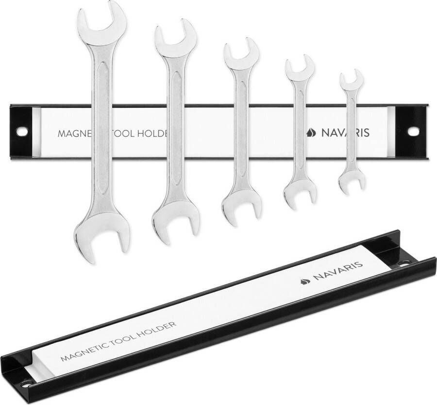 Navaris 2 x magnetische gereedschapshouder bar 4 x 30 cm muur gereedschap magnetische strip voor werkplaats magnetische gereedschapbalk