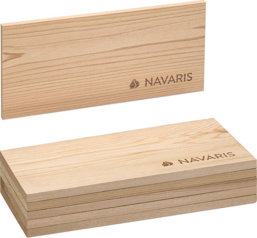 Navaris 6x rookhout voor barbecue Set van 6 houten rookplanken 30x15 cm Van cederhout