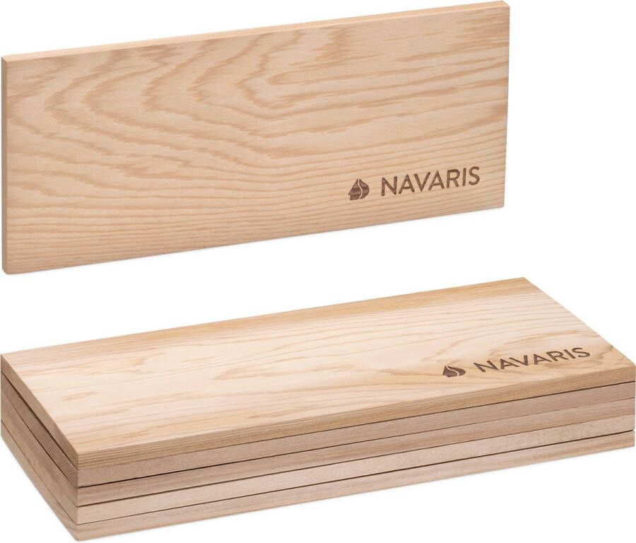Navaris 6x rookhout voor barbecue Set van 6 houten rookplanken 35x14 cm Van cederhout