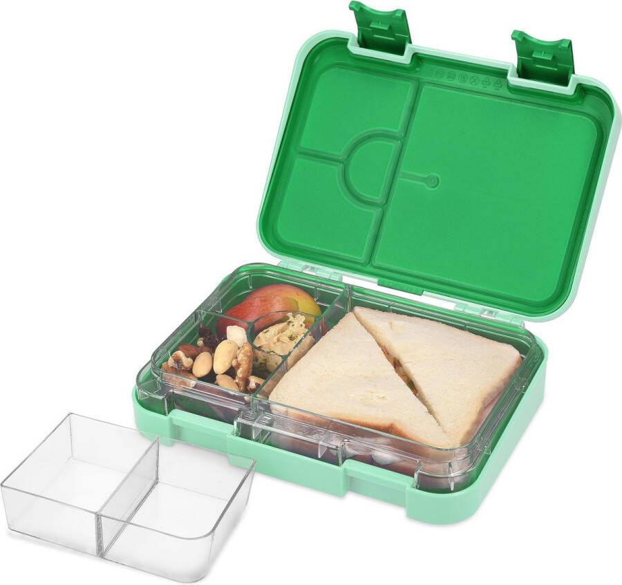 Navaris bento box Lunchbox met 4 tot 6 compartimenten Broodtrommel met variabele vakjes Voor lunch en tussendoortjes op school en werk Paars