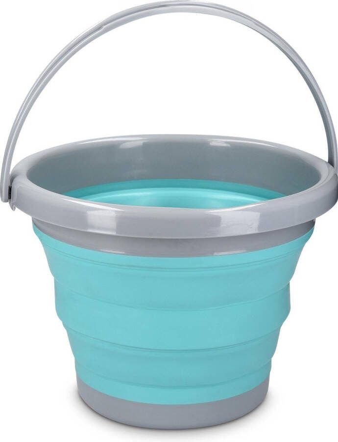 Navaris emmer Opvouwbare emmer van siliconen Inhoud 5 liter Schoonmaakemmer huishoudemmer sopemmer Blauw