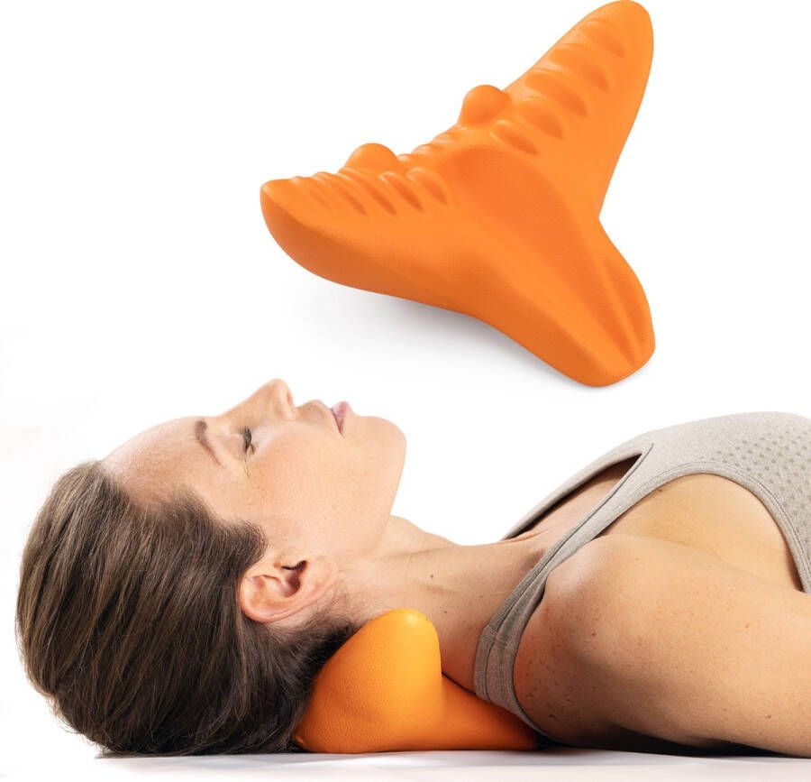 Navaris Massagekussen voor nek en schouders Nekkussen voor volwassenen In oranje Zonder stroom of batterijen